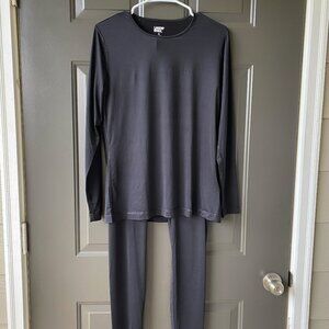 NEW Lands End Thermaskin Heat Long Sleeve Underwear Leggings Thermal Baselayer M